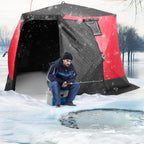 Vevor Pop Up Ice Fishing Tent, 4-6 Person Large Insulated Shelter, 87X79X78 50Sq Ft Fishing Area, Portable Hub-Style Shanty For