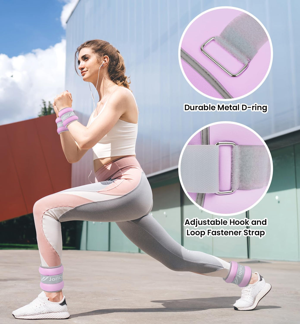 Ankle Weights, Wrist Leg Arm Weights For Women Men Kids With Adjustable Straps, Strength Training Weighted For Jogging, Running,