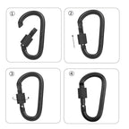 Vonpri 4 Pack Aluminum Locking Carabiner Clip D Ring Spring Snap Key Chain Hook 3