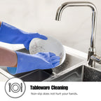 Iucge Rubber Cleaning Gloves Blue 6 Pairs For Household,Reuseable Dishwashing Gloves For Kitchen(6,Xl)