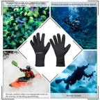 Omgear Neoprene Gloves Diving Wetsuit Gloves 3Mm Glued Anti-Slip Flexible Thermal With Adjustable Waist Strap For Snorkeling Scu
