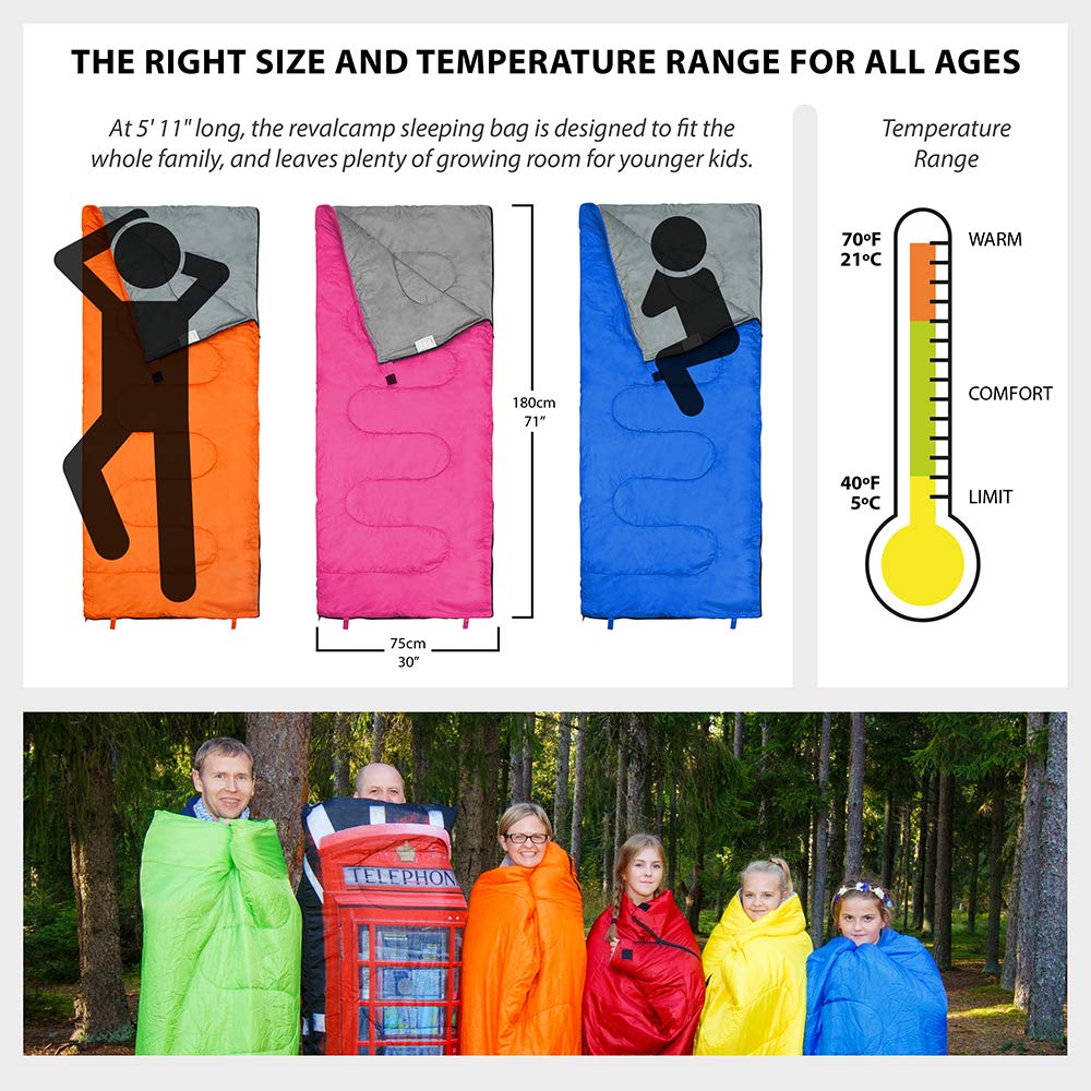 Revalcamp Lightweight Pink-Camo Sleeping Bag Indoor & Outdoor Use. Great For Kids, Youth & Adults. Ultralight And Compact Bags A