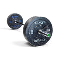CAP Barbell 160 lb Economy - Speckled Olympic Weight Set with 7ft Black/Chrome Barbell & Black Bumper Plates with Color Logo