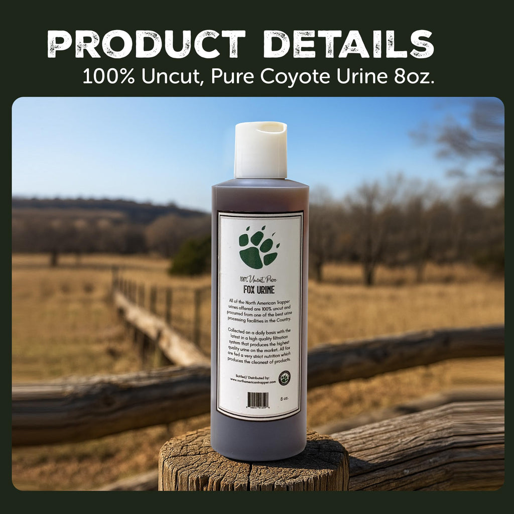 North American Trapper 100% Pure Fox Urine - Long-Lasting Scent Attractant for Fox, Bobcat & Coyote Trapping - Natural Predator