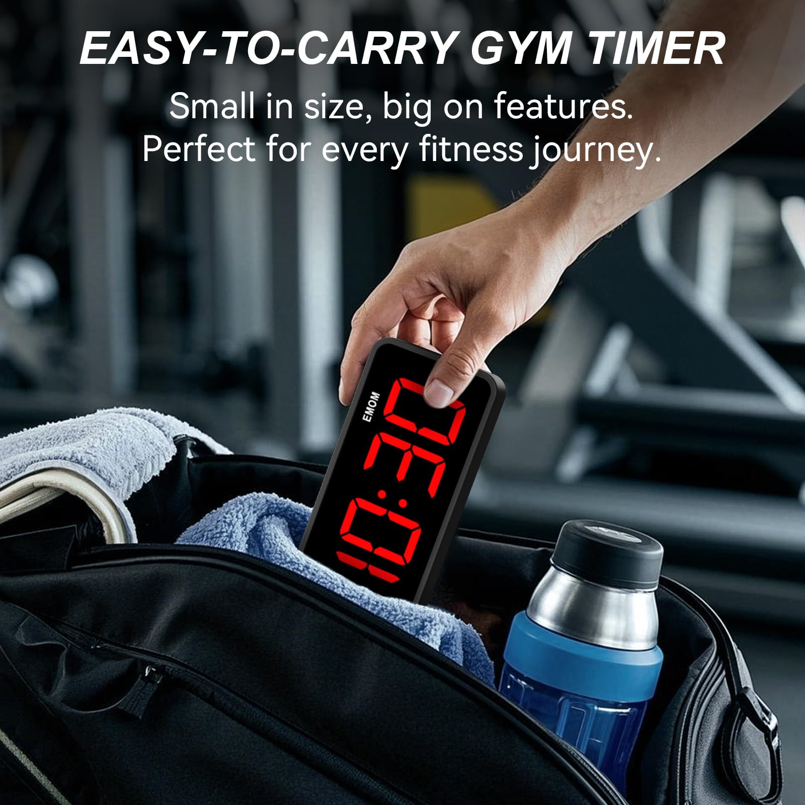 Acedeck Portable Gym Timer Clock: Fitness Digital Clock With Strong Magnet - Remote Control For Fitness Enthusiasts - Powerful B