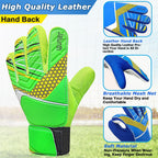 Jalunth Kids Youth Soccer Goalkeeper Goalie Gloves Boys Girls Goal Keeper Field Player Glove Ages 9-10 Years Old Green White Ant