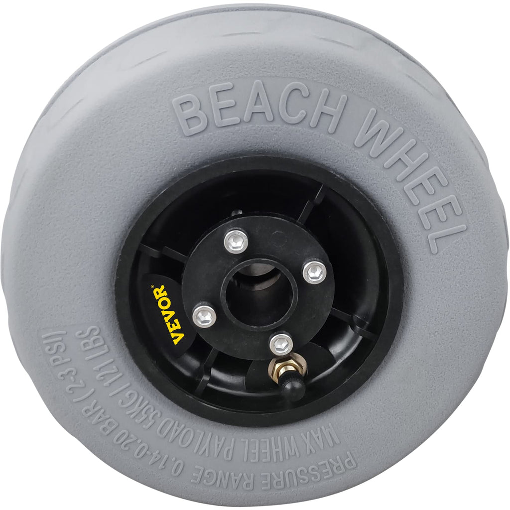 Vevor Beach Balloon Wheels, 9'' Replacement Sand Tires, Pvc Cart Tires For Kayak Dolly, Canoe Cart And Buggy W/Free Air Pump, 2-