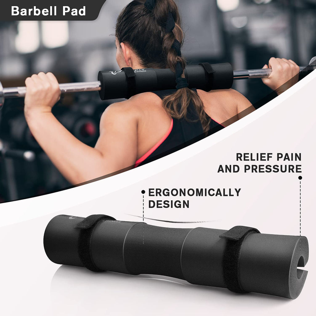 Ritfit Upgraded 7 Pack Barbell Squat Pad Set With Resistance Band,2 Safety Straps,2 Gym Ankle Straps And Carry Bag,Workout For L