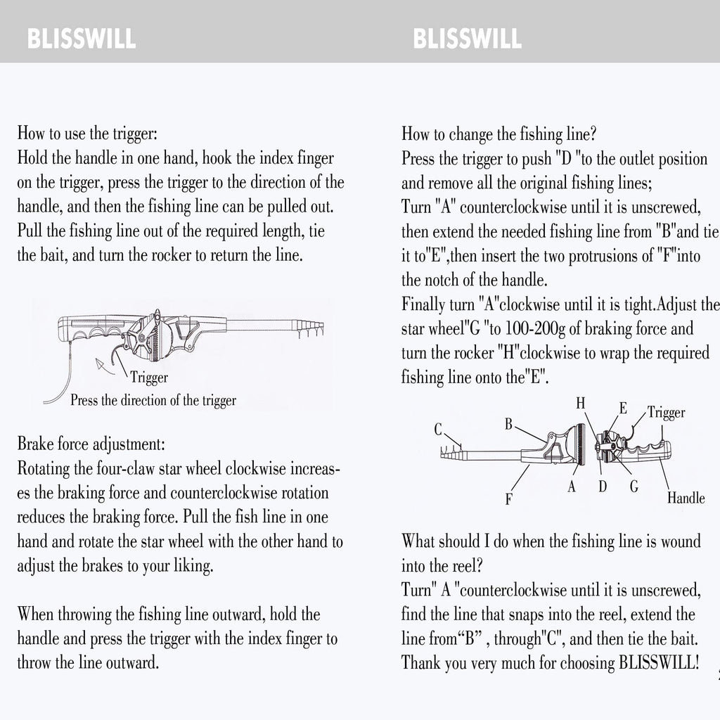 Blisswill Fishing Gear Telescopic Fishing Rod Combo With Reel And Line