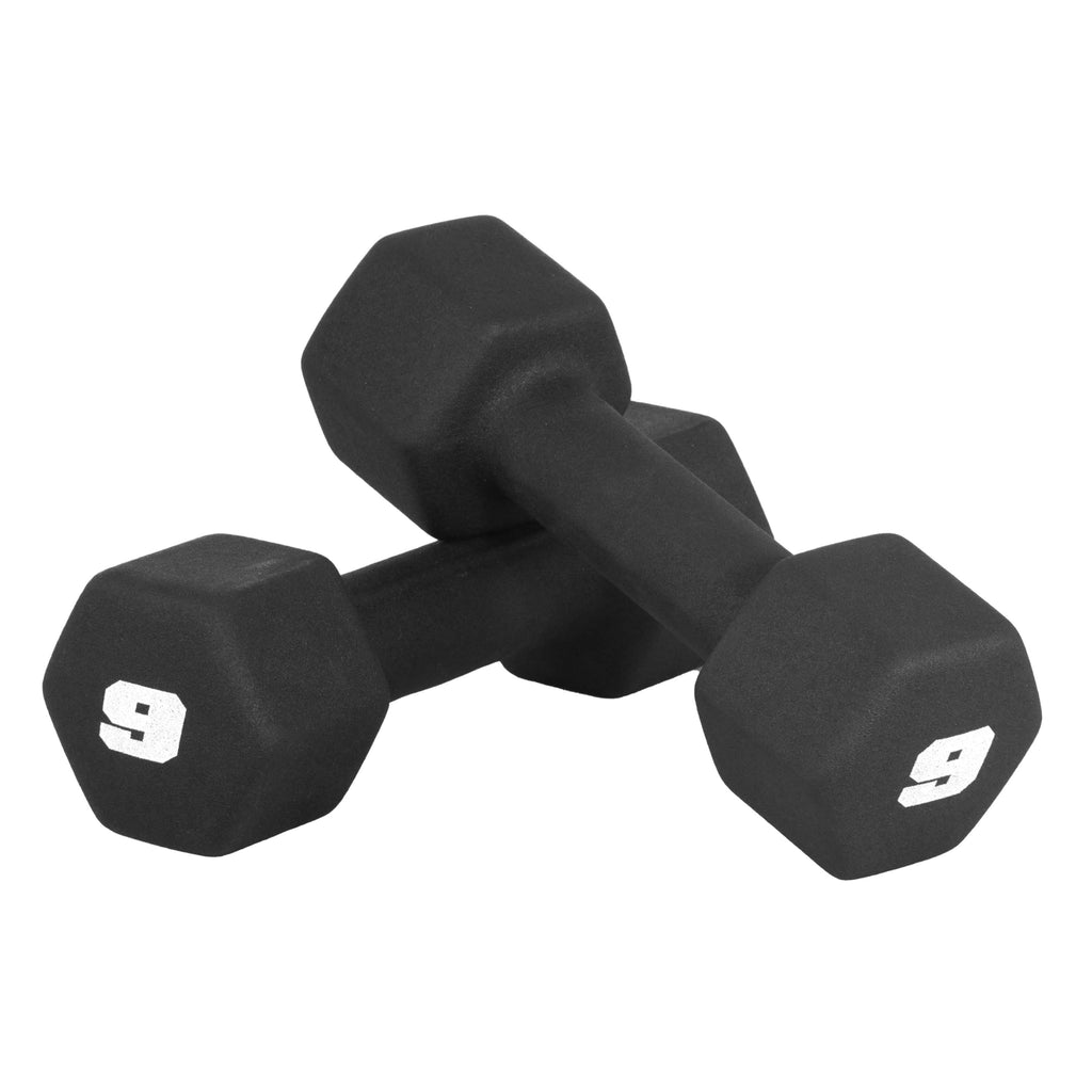 Cap Barbell Neoprene Dumbbell Weights, 9 Lb Pair, Black