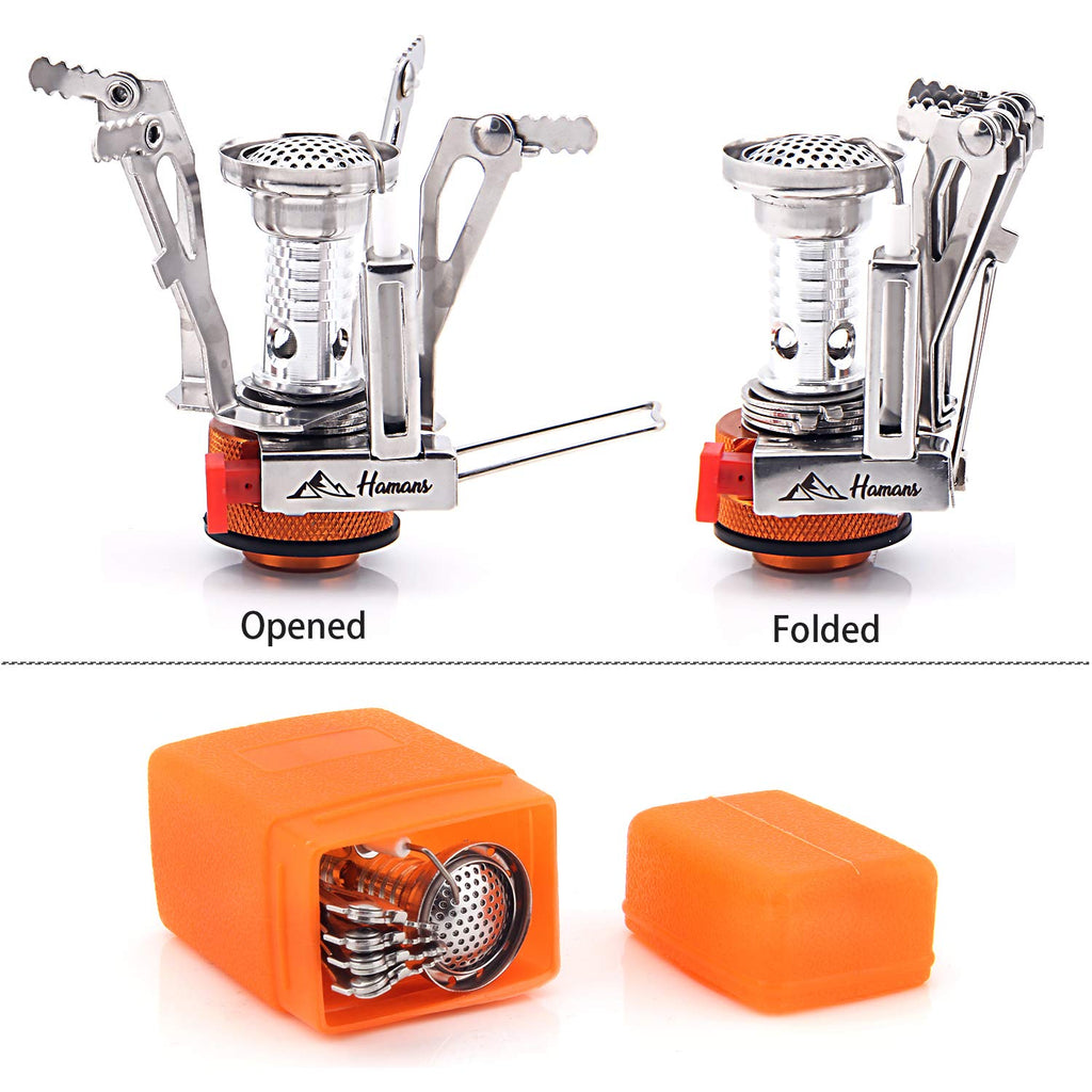 Hamans Ultralight Portable Outdoor Backpacking Stove Camping Stoves Gas Stoves With Piezo Ignition (Only Stove)