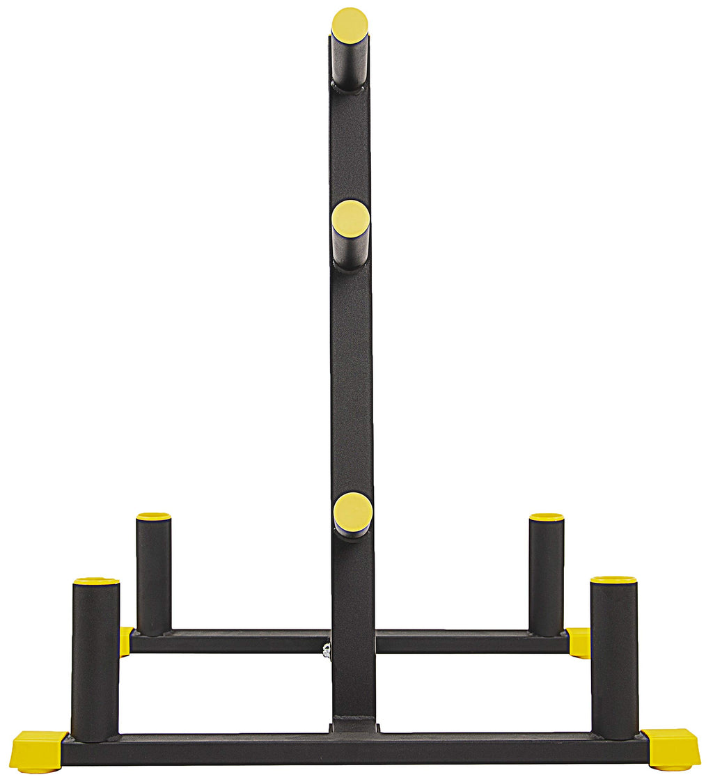 Signature Fitness 2-Inch Or 1-Inch Weight Plate Rack With Barbell Holders, 600-Pound Capacity (For 2-Inch Gear), Black