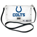 Littlearth Indianapolis Colts NFL Clear Envelope Purse with Black Fashion Strap