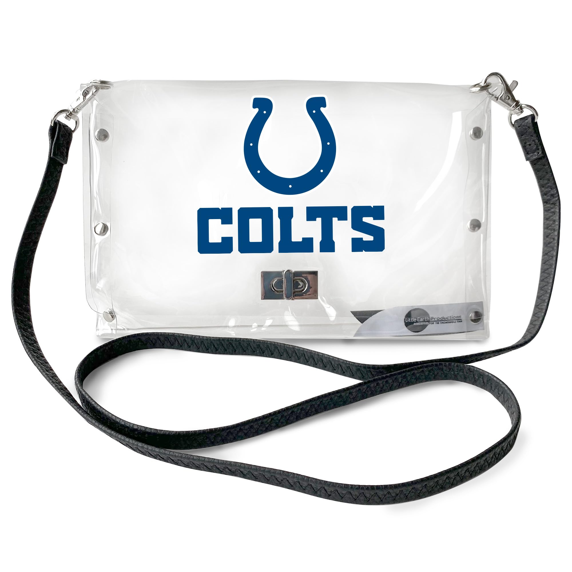 Littlearth Indianapolis Colts NFL Clear Envelope Purse with Black Fashion Strap