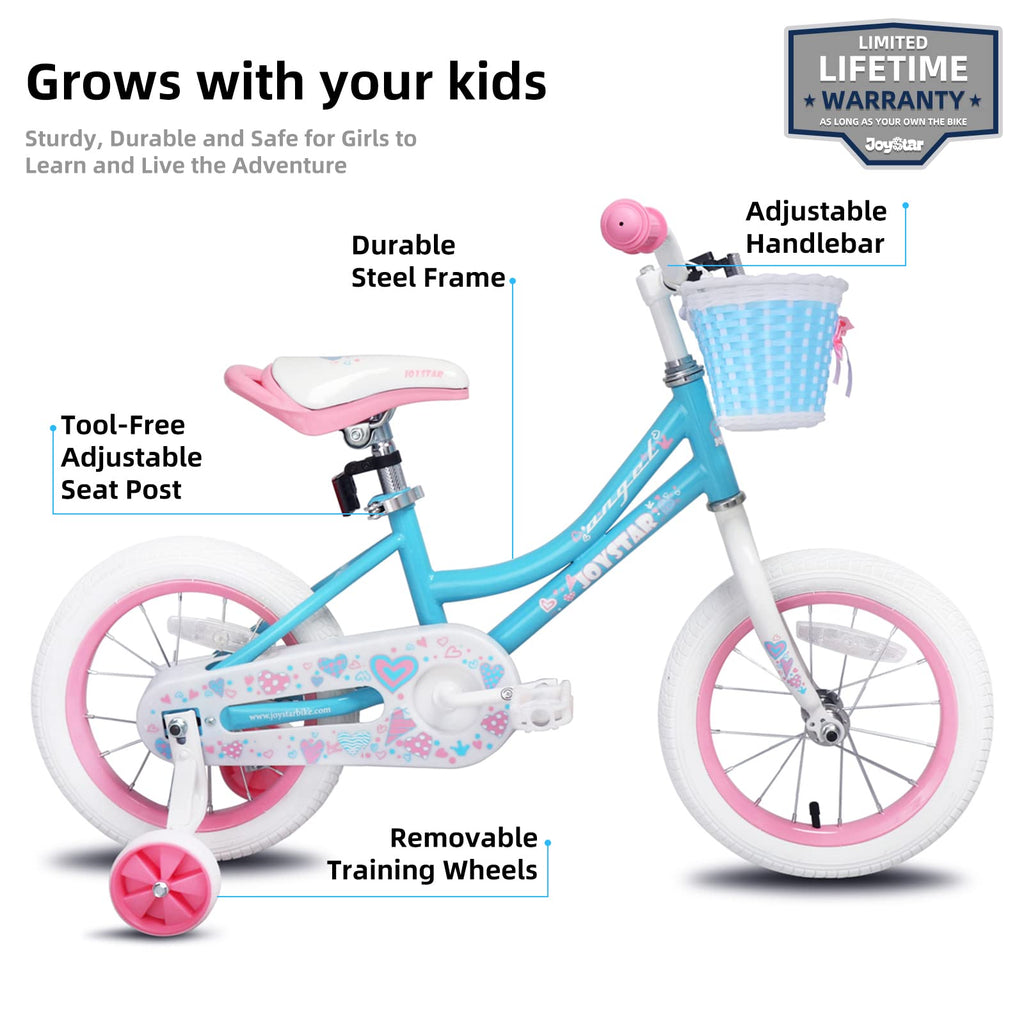 Joystar 16 Inch Girls Bike Toddler Bike For 4 5 6 7 Years Old Girl 16'' Kids Bikes For Ages 4-7 Yr With Training Wheels And Bask