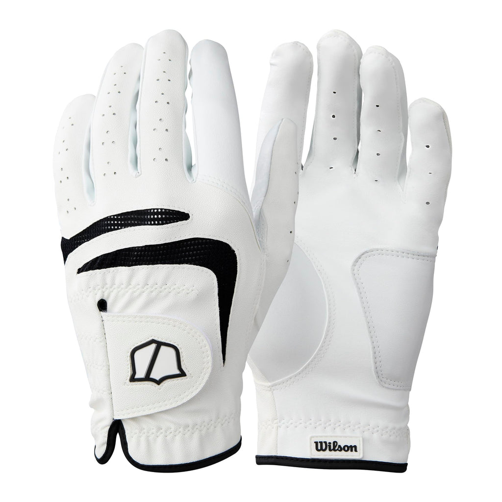 Wilson Grip Plus Golf Glove - Men'S Cadet Left Hand, White/Black, Medium/Large