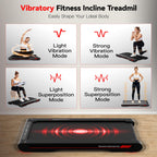 Sperax Walking Vibration Pad with Manual Incline,4-in-1 Under Desk Treadmill with APP Vibration Machine, Suitable for Home and O