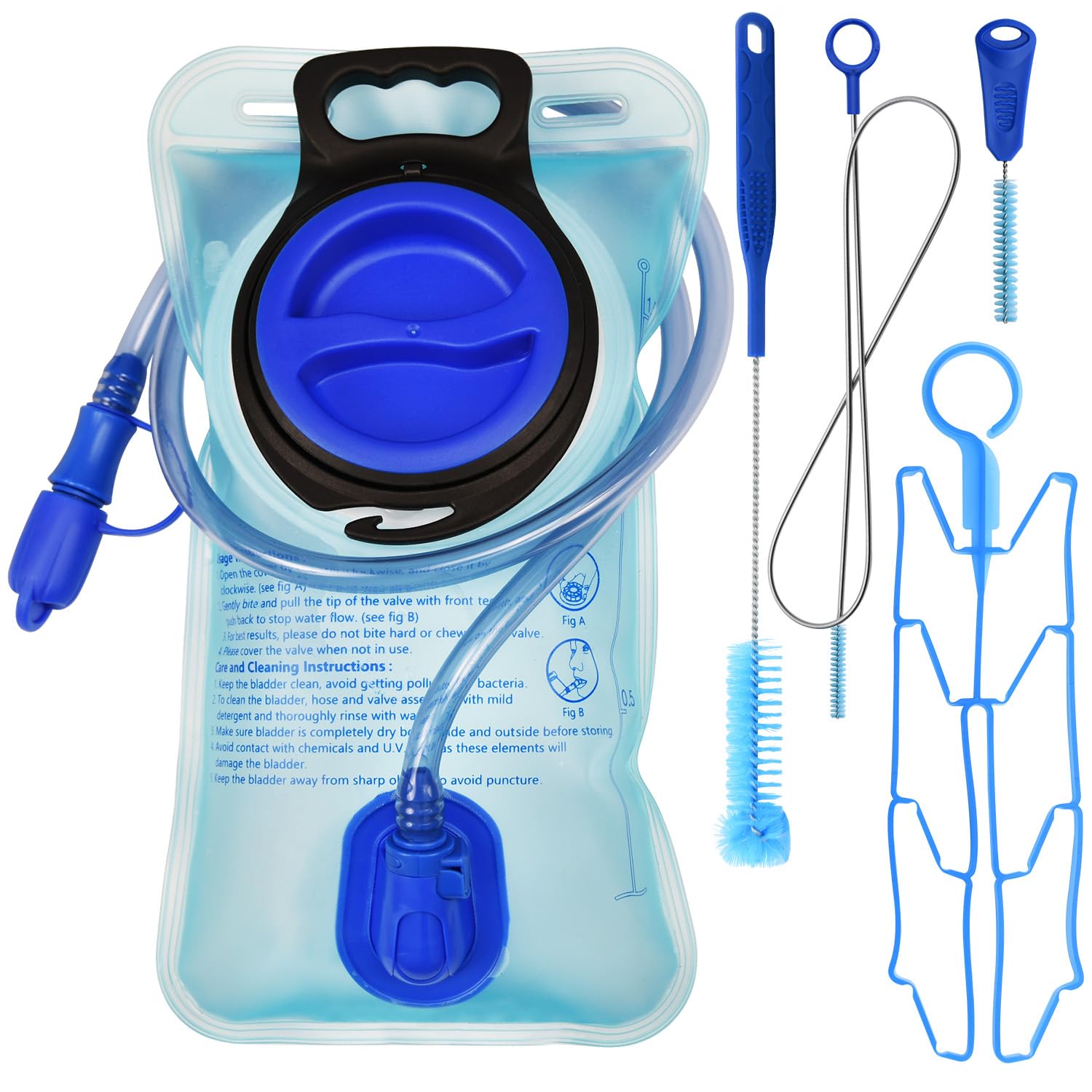 Mdvora 1.5L Hydration Bladder Cleaning Kit, Large Opening Water Bladder For Cycling Hiking Camping