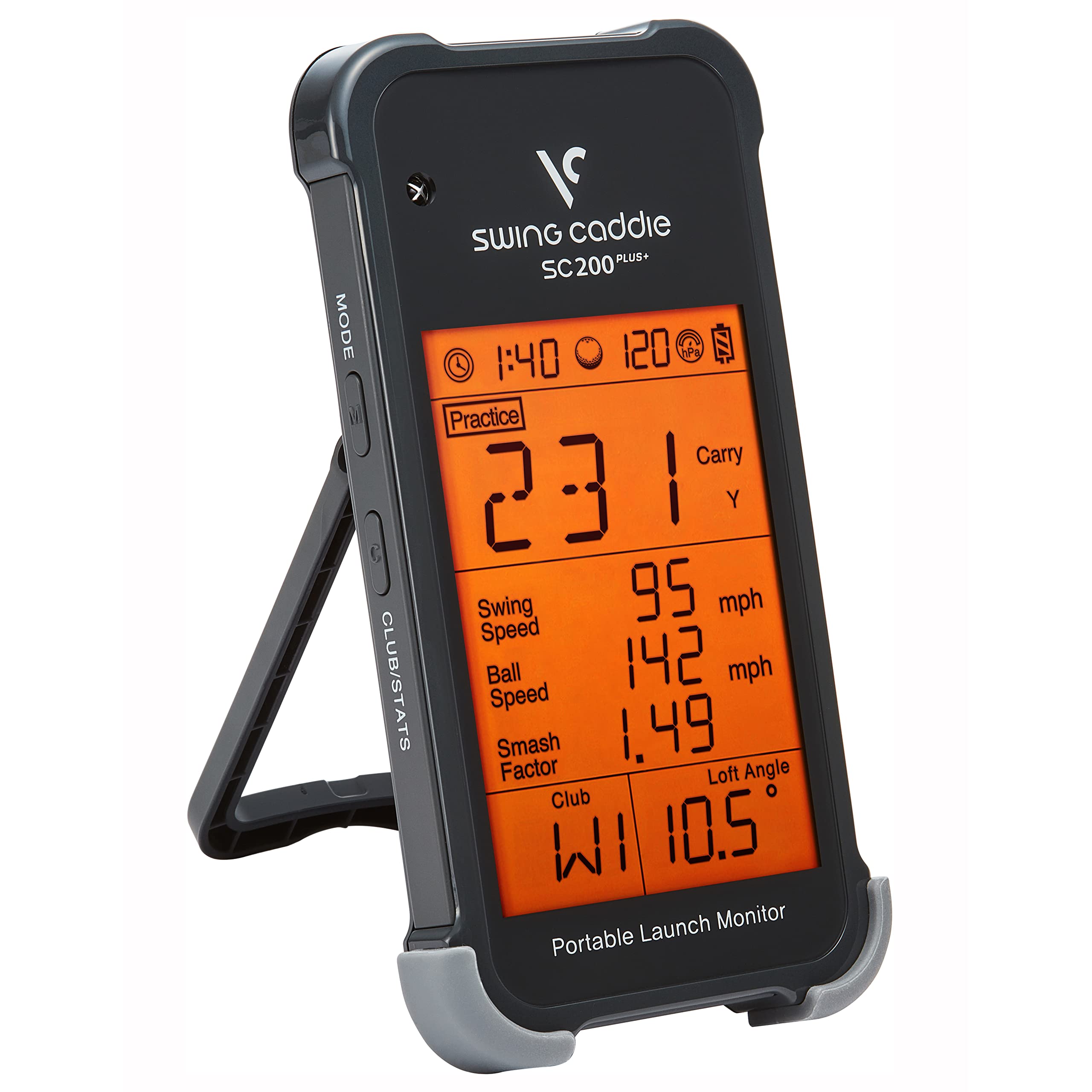Voice Caddie Sc200Plus Portable Golf Launch Monitor And Swing Analyzer With Real-Time Shot Data Tracking - 12-Hour Battery Life