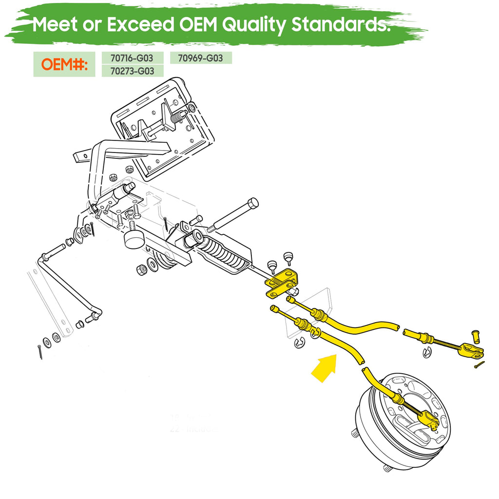 10L0L Golf Cart Brake Cable Stainless Steel Core For Ezgo Txt 1994 & Up Or Ezgo Txt Marathon Medalist, Golf Cart Driver & Passen
