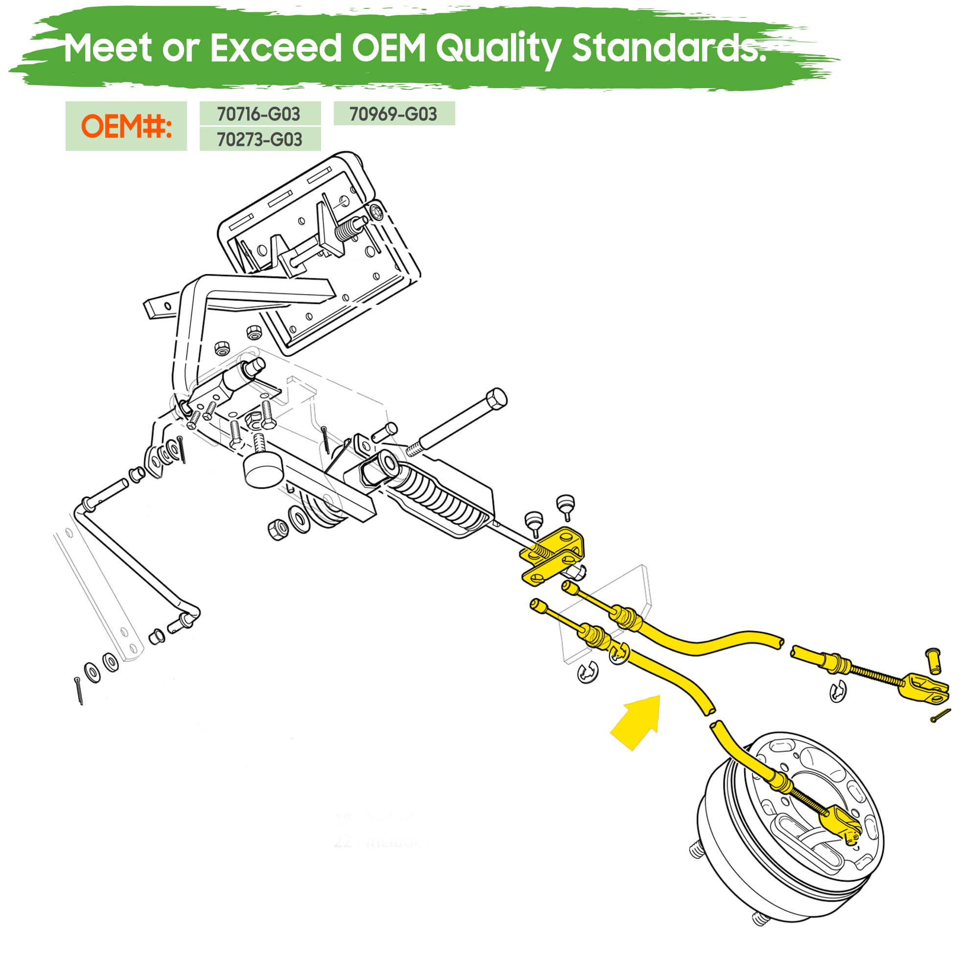 10L0L Golf Cart Brake Cable Stainless Steel Core For Ezgo Txt 1994 & Up Or Ezgo Txt Marathon Medalist, Golf Cart Driver & Passen