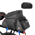 KEMIMOTO Bike Bag PVC Bicycles Rear Rack 15L Bicycles Trunk Pannier with Waterproof Cover and Water Cup Bag for Commuter Travel 