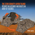 ALPS OutdoorZ Zero-Gravity Layout Blind - Advanced Hunting Blind in Realtree MAX-7, with Flared Fabric, Heavy-Duty Stakes, Padde