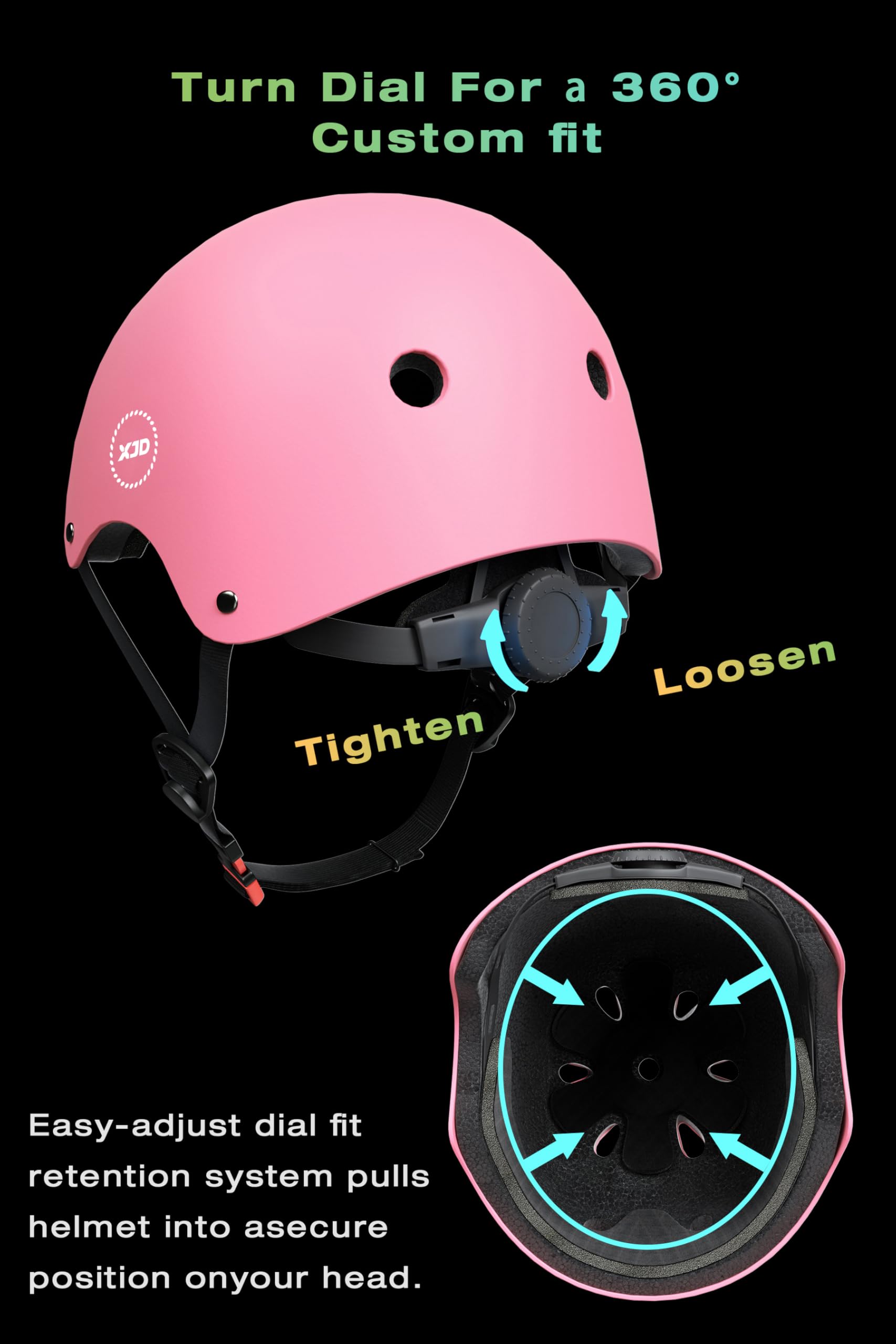 XJD Kids Bike Helmet,Multi-Sport Protective Gear Set for 3-5-8-14 Years Boys Girls with Knee and Elbow Pads Wrist Guards fit Rol
