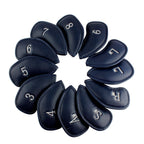 Craftsman Golf 12Pcs Thick Synthetic Leather Golf Iron Head Covers Set Headcover Fit All Brands Callaway, Ping, Taylormade, Cobr