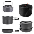 Aigear 3Pcs Camping Cookware Mess Kit, Non-Stick Camping Pan Pot Kettle, Lightweight Aluminum, Collapsible Portable Camping Cook