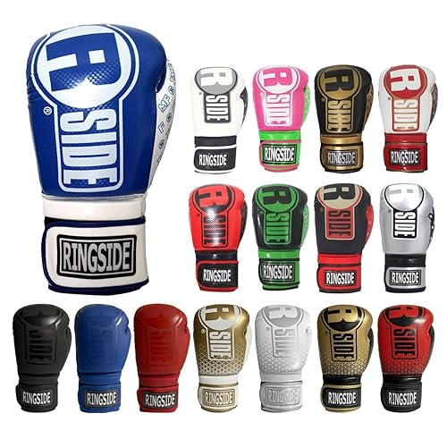 Ringside Apex Flash Boxing Training Sparring Gloves, Bl/Wh 18 Oz,Blue/White