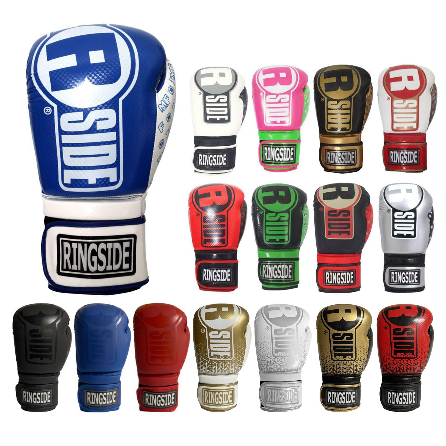 Ringside Apex Flash Boxing Training Sparring Gloves , Bl/Wh, 14 Oz