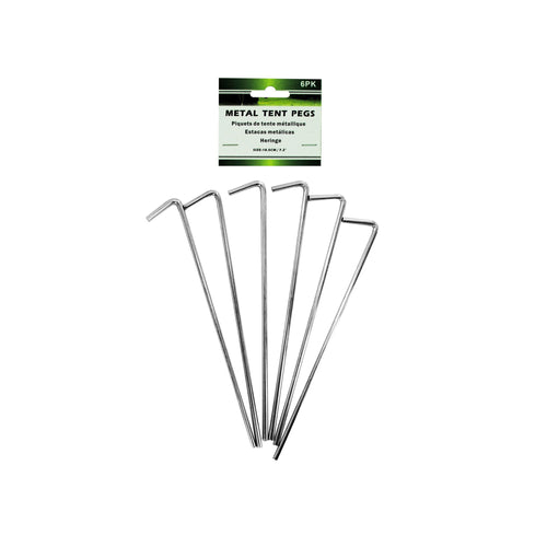 'Metal Tent Pegs, Pack Of 6''