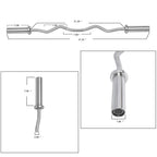 Signature Fitness Standard Olympic Super Curl Barbell Curl Bar Threaded Curl Bar, 48 Inch, New-Cb4S