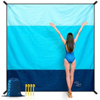 Ocoopa Diveblues Beach Blanket, Sand Free, Large Oversized Beach Blanket, Comfortable Parachute Nylon, Cozy& Chic, Compact& Ligh