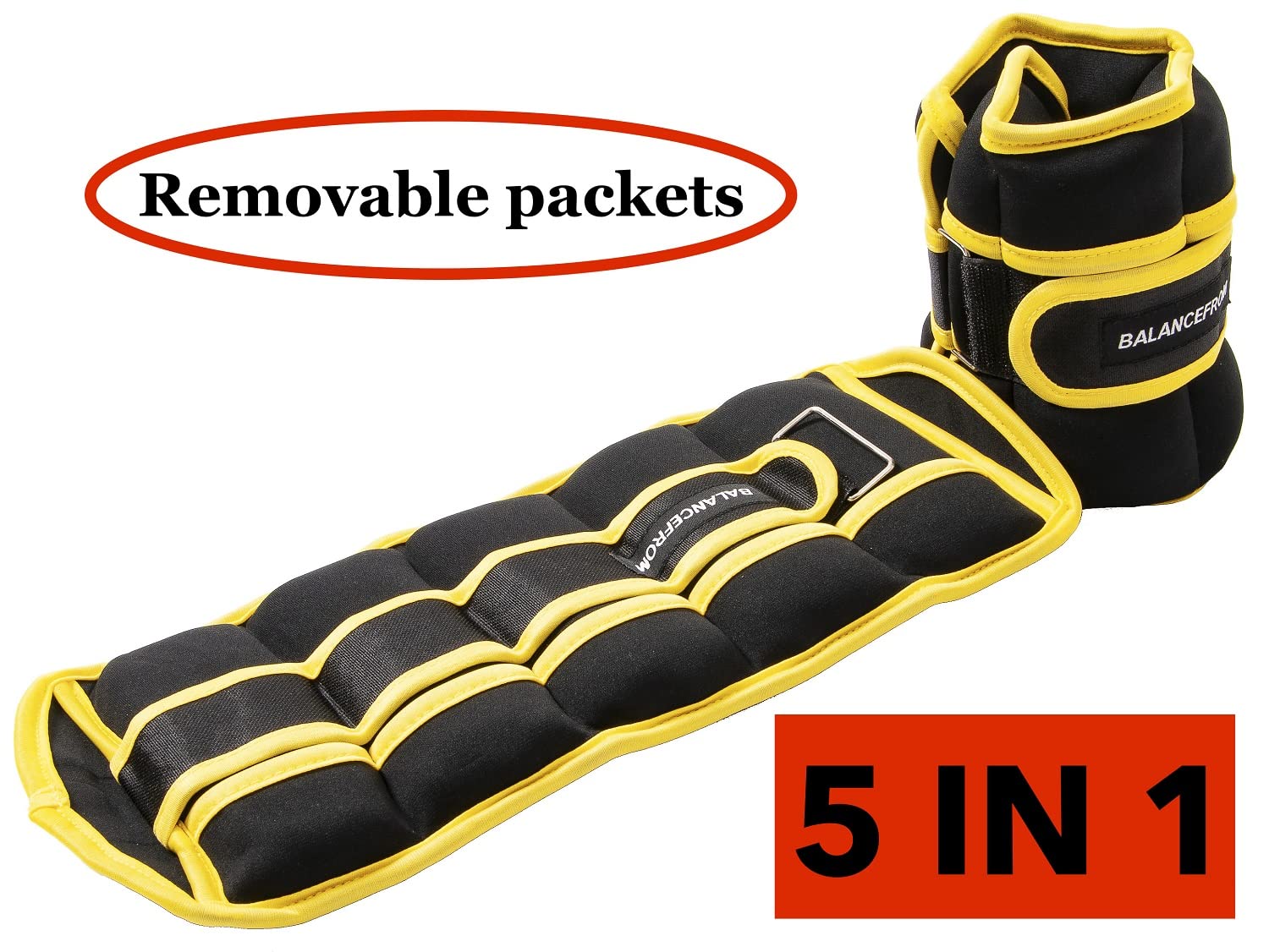 Fitvids Fully Adjustable Ankle Wrist Arm Leg Weights, Adjustable, 15-Lb Pair, 0-7.5 Lbs Each