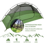 Clostnature Crux Lightweight Tent For Backpacking - 4 Person Ultralight Backpacking Tent, Waterproof Easy Setup Camping Tent, Hi