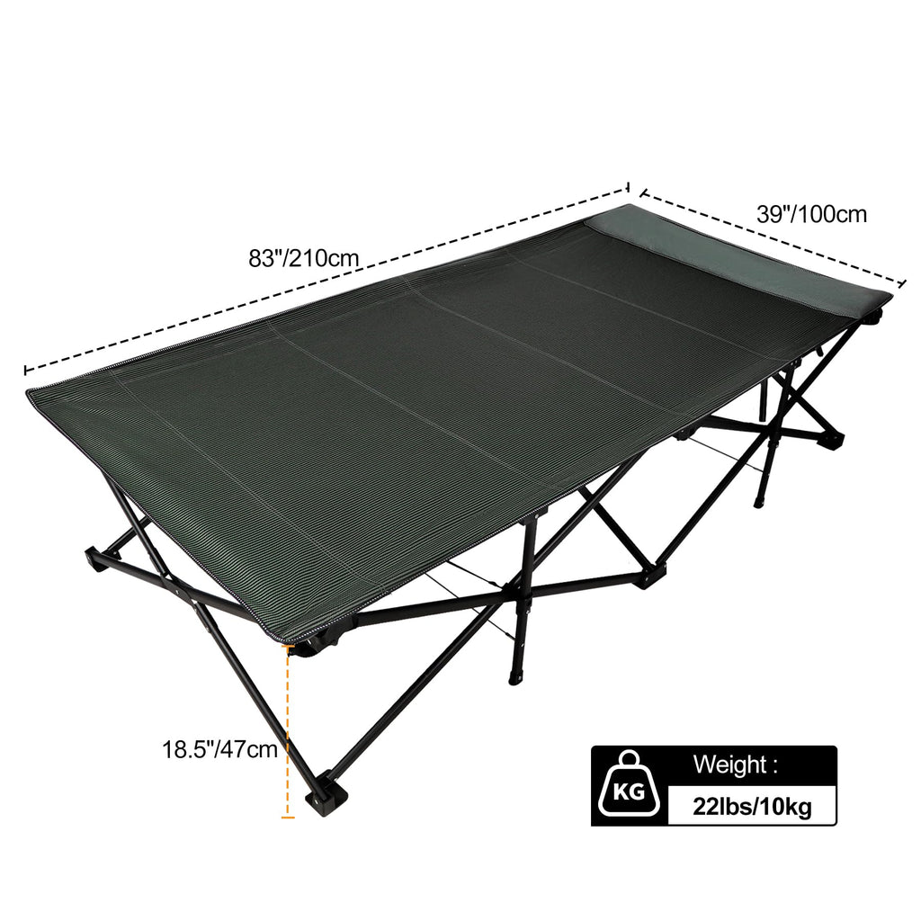 Redcamp Padded Camping Cots For Adults 500Lbs, Portable Folding Sleeping Cot With Mattress Pad, Heavy Duty Thick Frame For Outdo