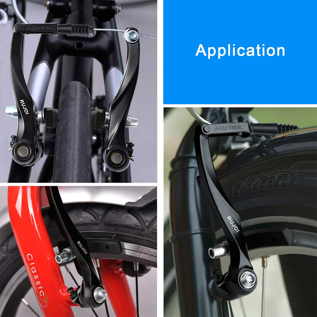 Rujoi 4 Pairs Bike Brake Pads Set, 70Mm V Brake Shoes With Hex Nuts And Washers, Replacement Set For Cruiser Mtb Mountain Bicycl