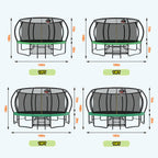 Lyromix 15FT Outdoor Trampolines for Kids and Adults, Pumpkin Trampolin with Curved Poles, Recreational Trampolin with Basketbal