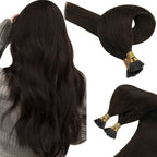Sunny I Tip Hair Extensions Human Hair Dark Brown I Tip Real Human Hair Extensions Brown Pre Bonded I Tip Hair Extensions Real H
