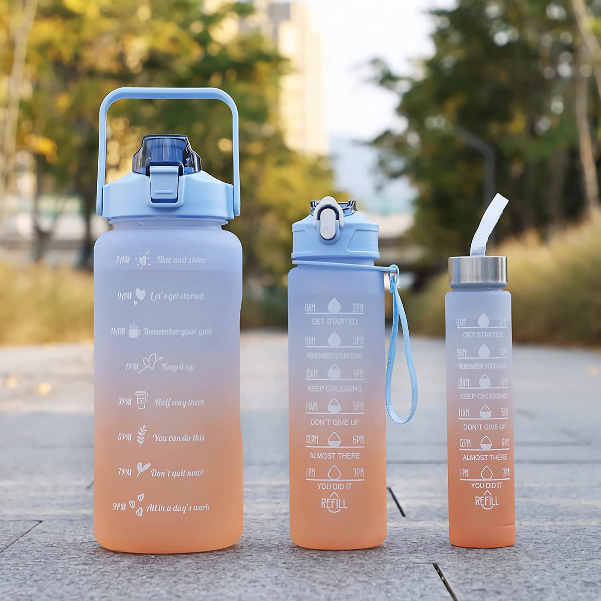 NYRWANA Water Bottle, Water Bottle for Office, Plastic Water Bottle for Girls, BPAFree Leak Proof Bottle, Motivational Sipper B