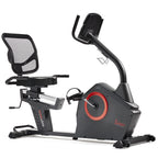 Sunny Health & Fitness Programmable Electro-Magnetic Resistance Recumbent Exercise Bike With 16 Levels Of Resistance, 300 Lbs We