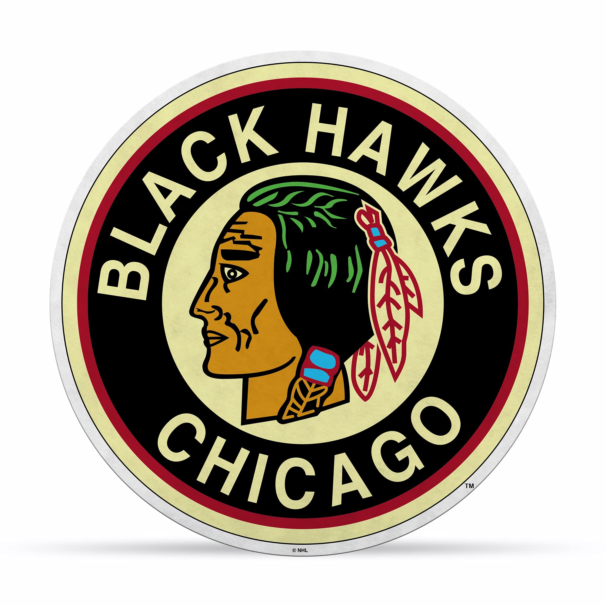 Rico Industries Nhl Chicago Blackhawks Retro Shape Cut Pennant - Home And Living Room D  Cor - Soft Felt Ez To Hang