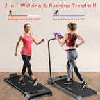 Howhai Walking Pad Treadmill With Incline, 2 In 1 Foldable Under Desk Treadmills For Home/Office, Portable Treadmill With App, B