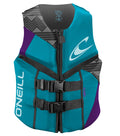 O'Neill Women'S Reactor Uscg Life Vest, Turquoise/Uv/Black,8