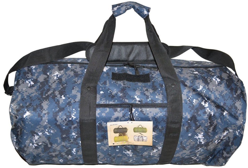 Explorer Tactical Round Heavy Duty Duffel Bag With Shoulder Strap 31 Inch (Navy Digital)