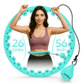 JLoibao Weighted Hula Circle with 26/32 Links(56-66 Inch) for Adults Weight Loss, Infinity Fitness Hoop Plus Size, for Women Sma