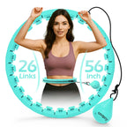 JLoibao Weighted Hula Circle with 26/32 Links(56-66 Inch) for Adults Weight Loss, Infinity Fitness Hoop Plus Size, for Women Sma