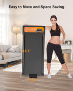 Walking Pad Treadmill With Handle Bar, 2.5 Hp Small Treadmills For Home With App Remote Control And Led Display, 4.0 Speed Porta